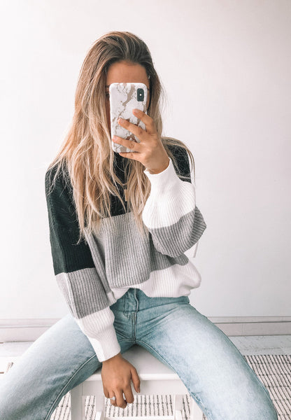 Brandy Knit - Black | Women's Bishop Sleeve Knit Jumper