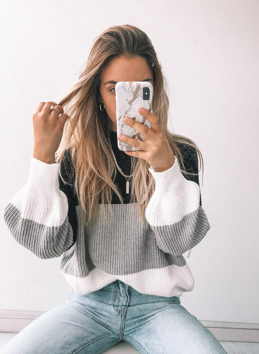 Brandy Knit - Black | Women's Bishop Sleeve Knit Jumper