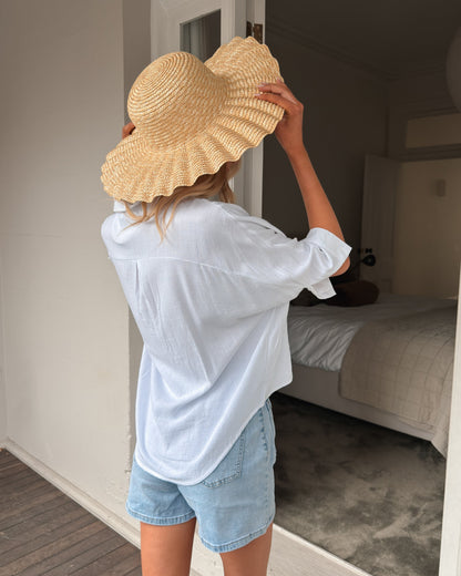 Plato Top White | Women's Relaxed Linen Blouse