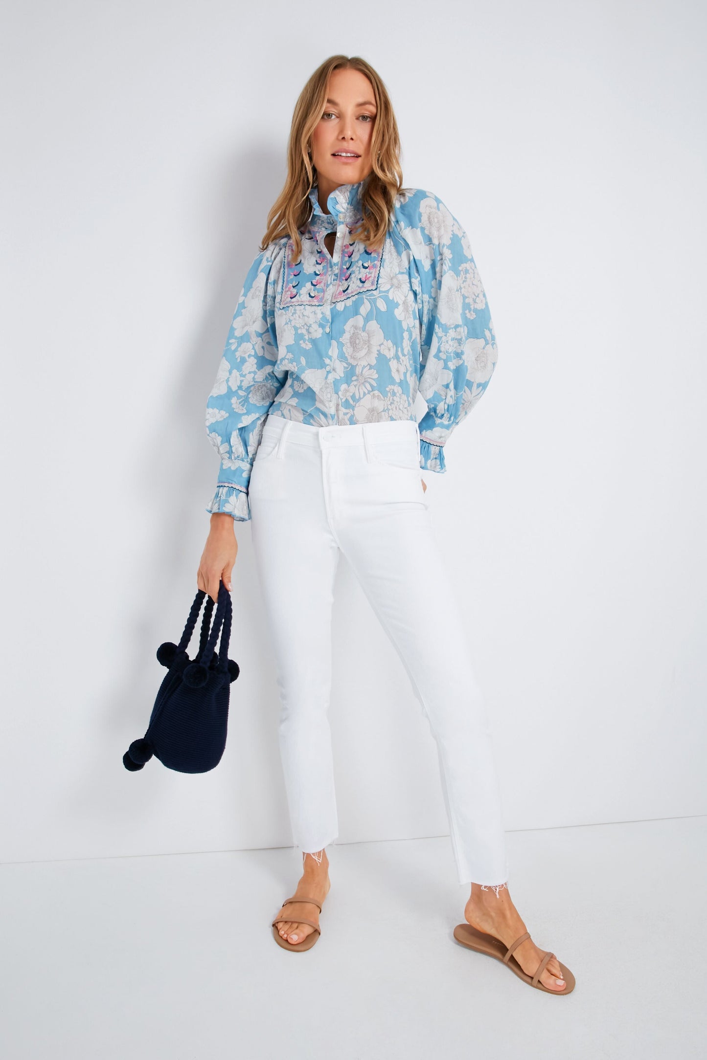 Blue Peony Blouse