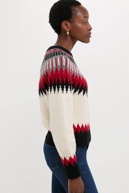Authentic Cream Fairisle Multi Crewneck Sweater