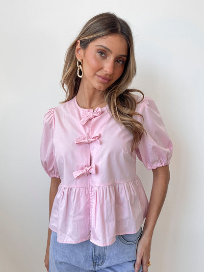 Rayanna Pink Top | Women's Peplum Top