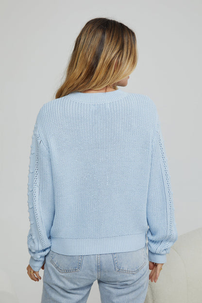 Rheane Knit - Blue | Women's Patterned Knit Jumper