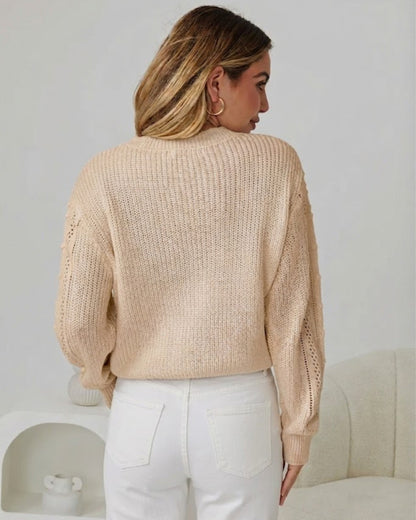 Rheane Knit - Latte | Women's Patterned Knit Jumper