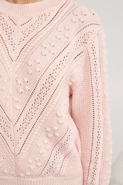 Rheane Knit Pink | Women's Wool Blend Jumper