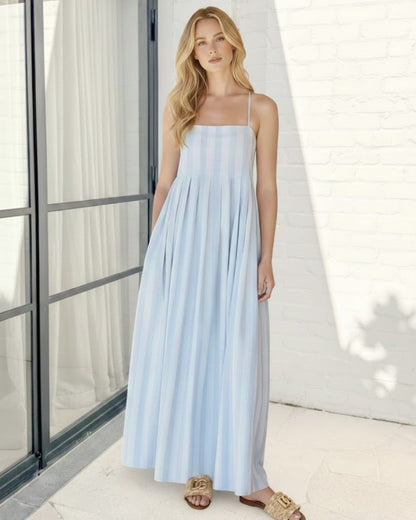Rhiannon Blue Stripe Dress | Women's Striped Maxi Dress