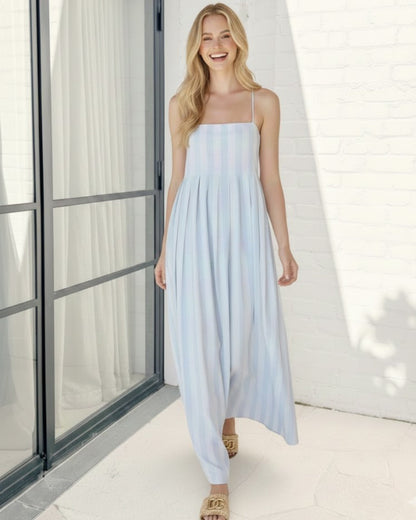 Rhiannon Blue Stripe Dress | Women's Striped Maxi Dress