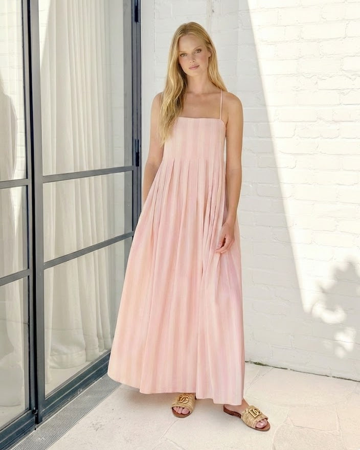 Rhiannon Pink Stripe Dress | Women's Striped Maxi Dress