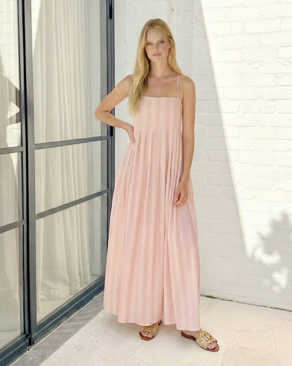 Rhiannon Pink Stripe Dress | Women's Striped Maxi Dress