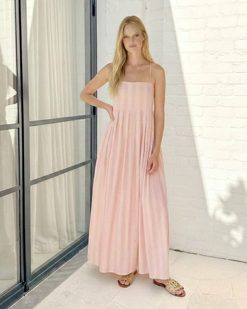 Rhiannon Pink Stripe Dress | Women's Striped Maxi Dress