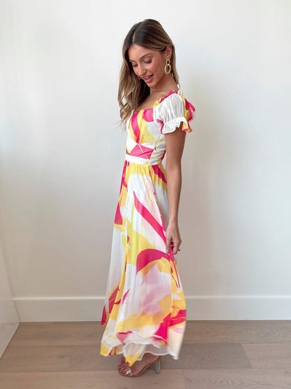 Rollene Multi Dress | Women's Sweetheart A-Line Maxi Dress