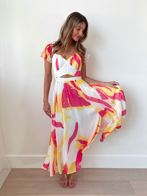 Rollene Multi Dress | Women's Sweetheart A-Line Maxi Dress
