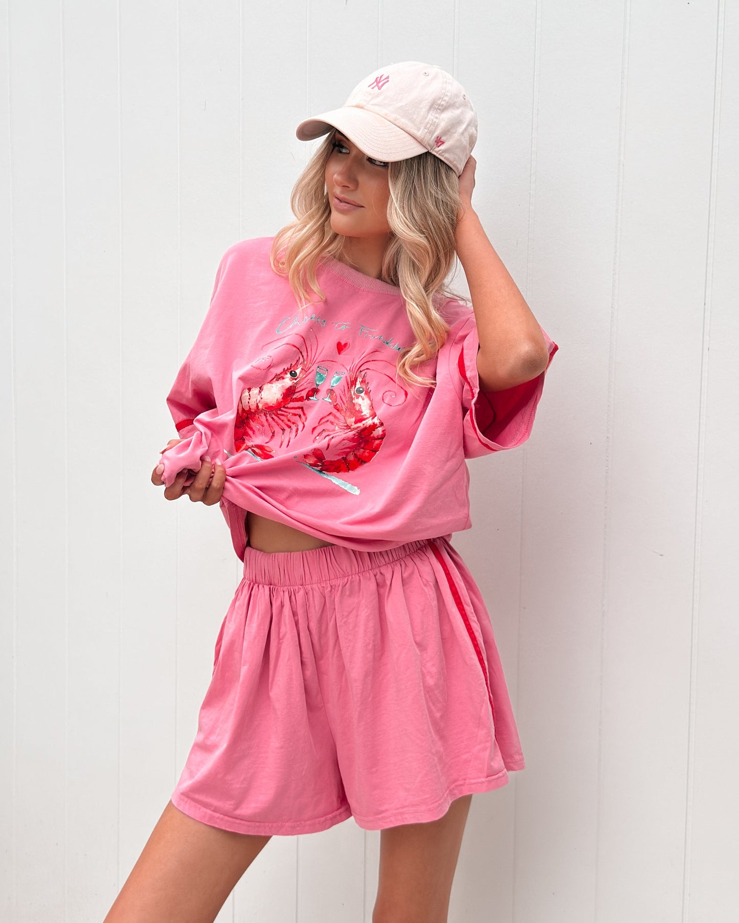 Roswell Pink Stripe Shorts | Women's High Waisted Shorts