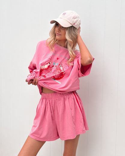 Roswell Pink Stripe Shorts | Women's High Waisted Shorts