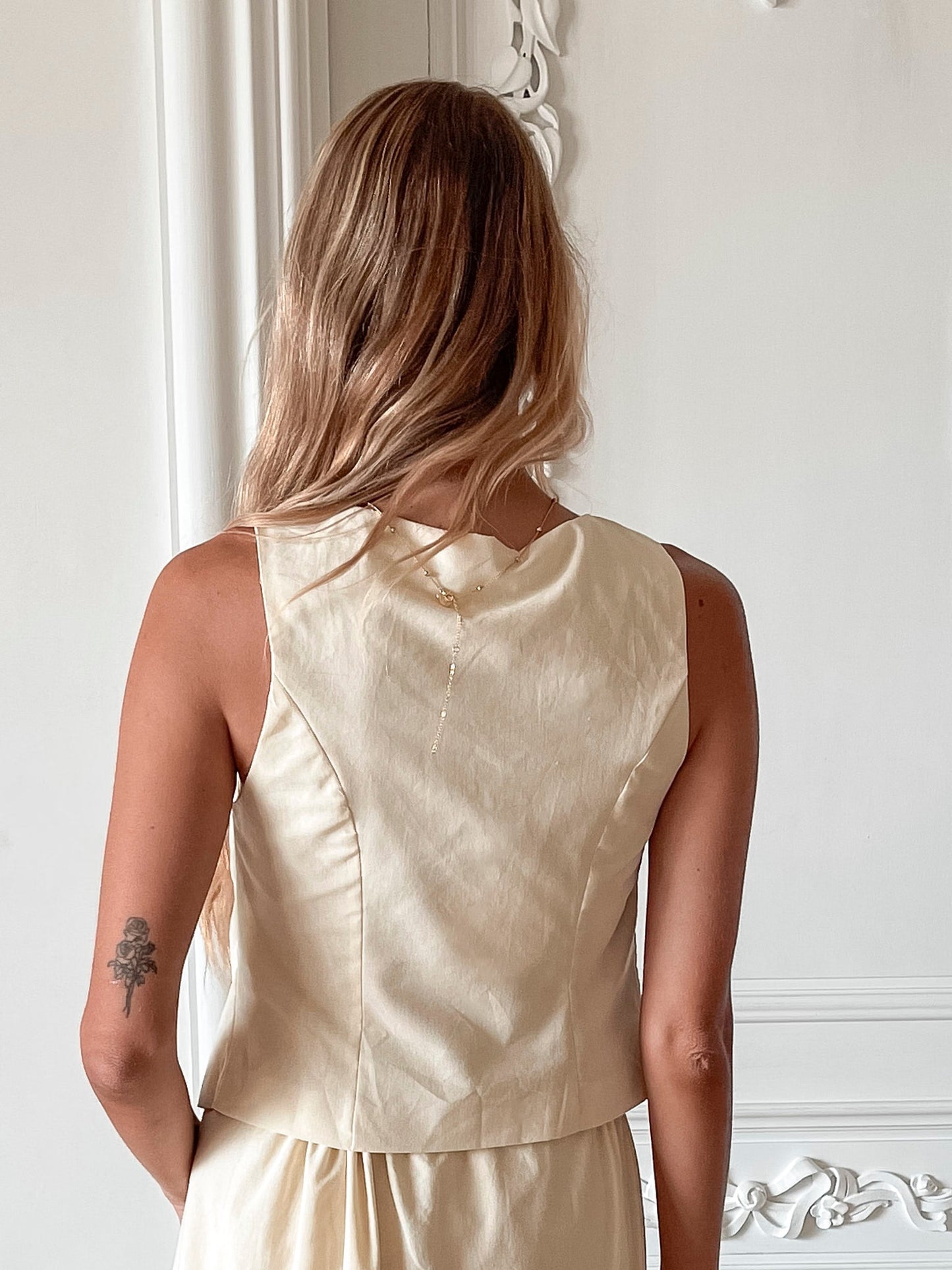 Rowyn Yellow Top | Women's Sleeveless Tie Front Top