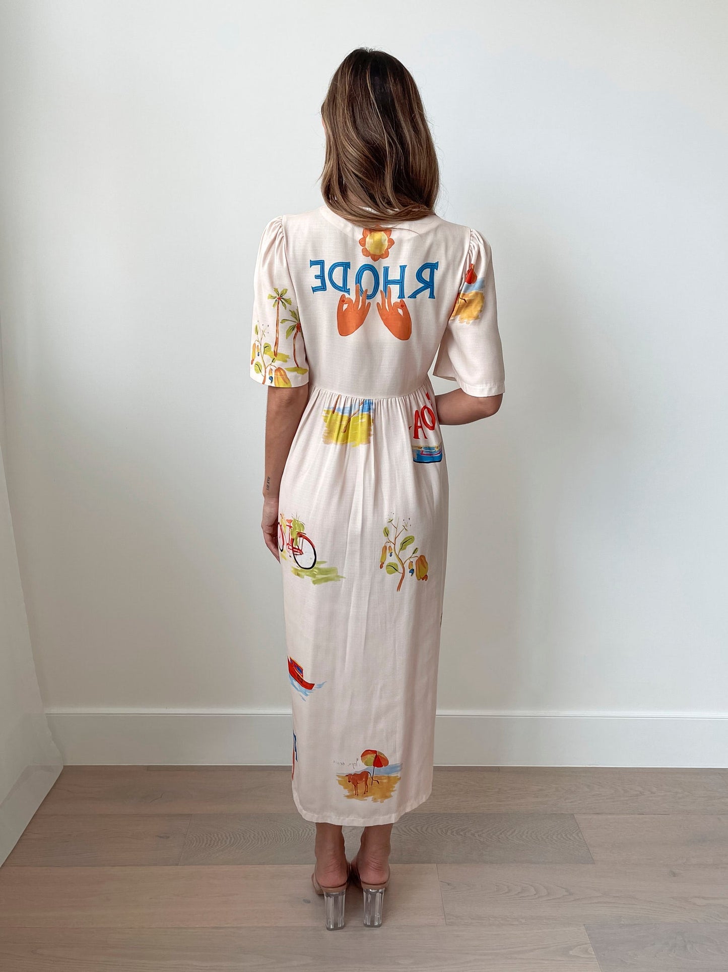 Rozellia Cream Print Dress | Women's Tropical Maxi Dress