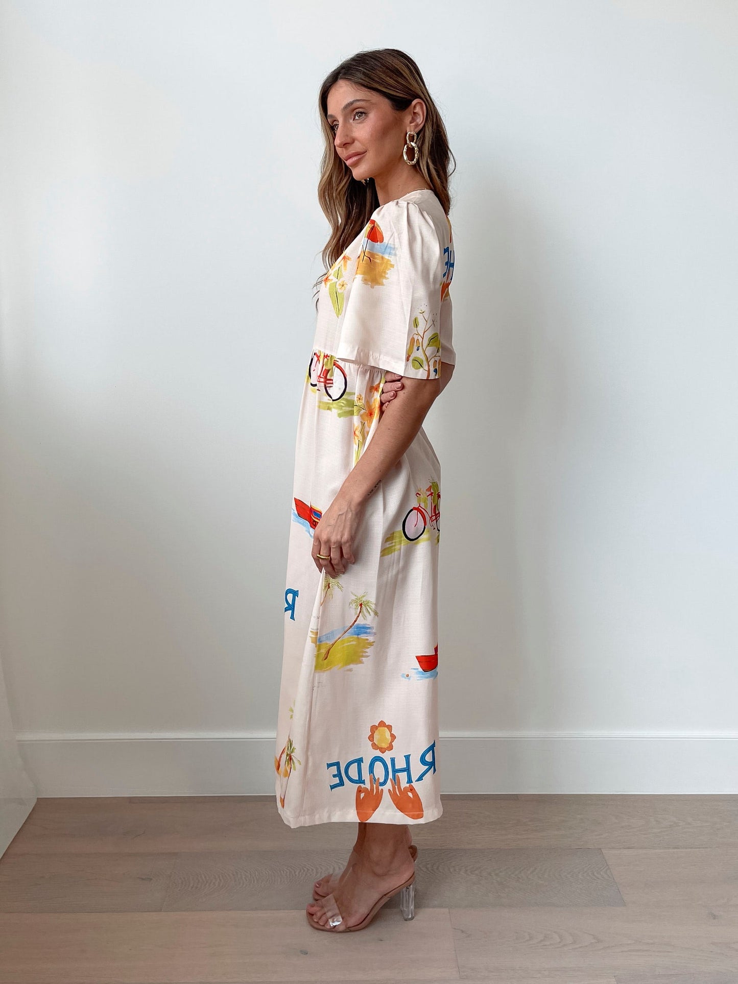 Rozellia Cream Print Dress | Women's Tropical Maxi Dress
