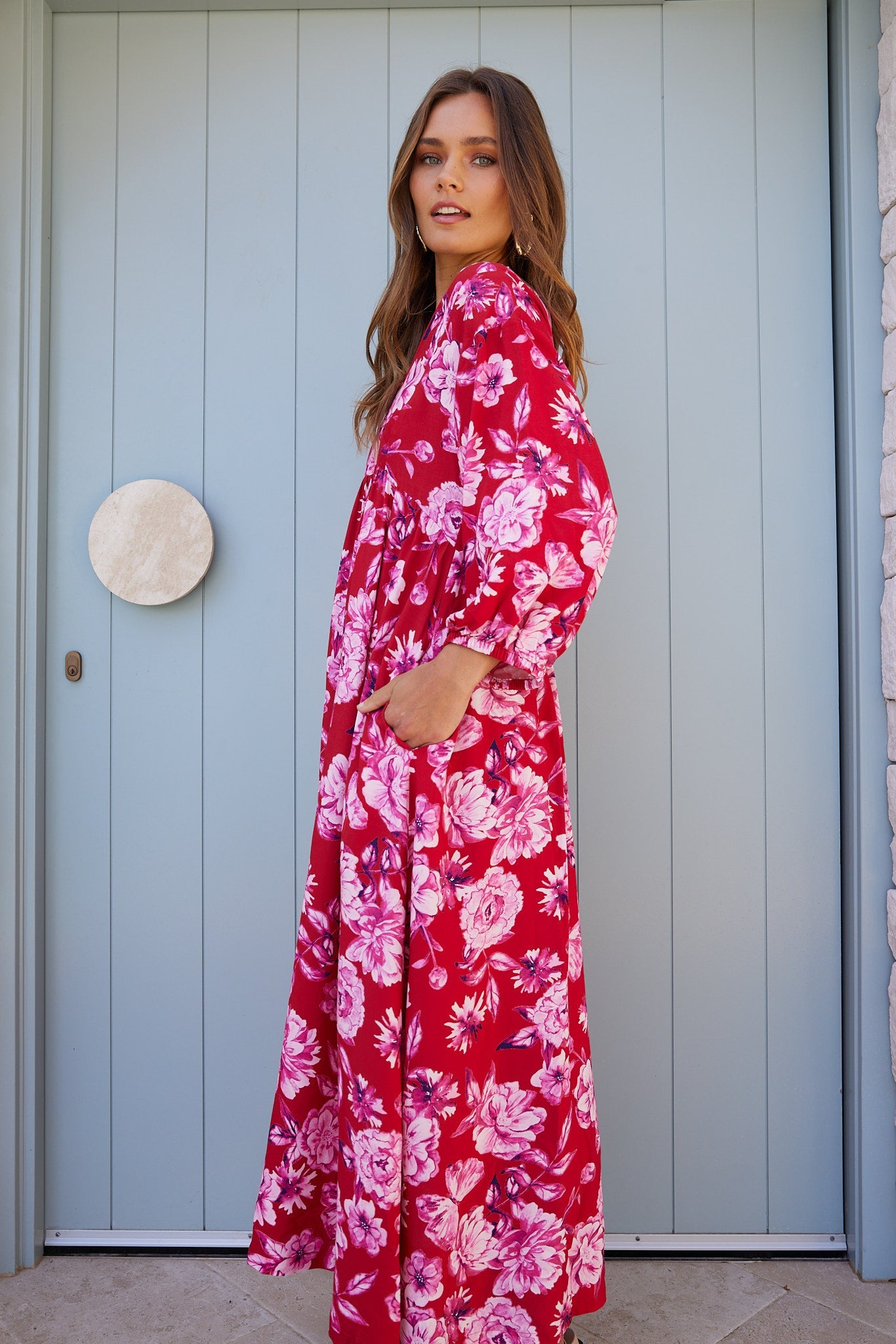 Samarra Red Floral Dress | Women's Floral Maxi Dress