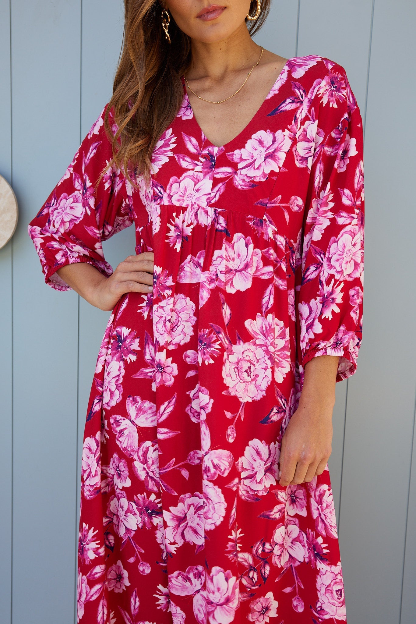 Samarra Red Floral Dress | Women's Floral Maxi Dress