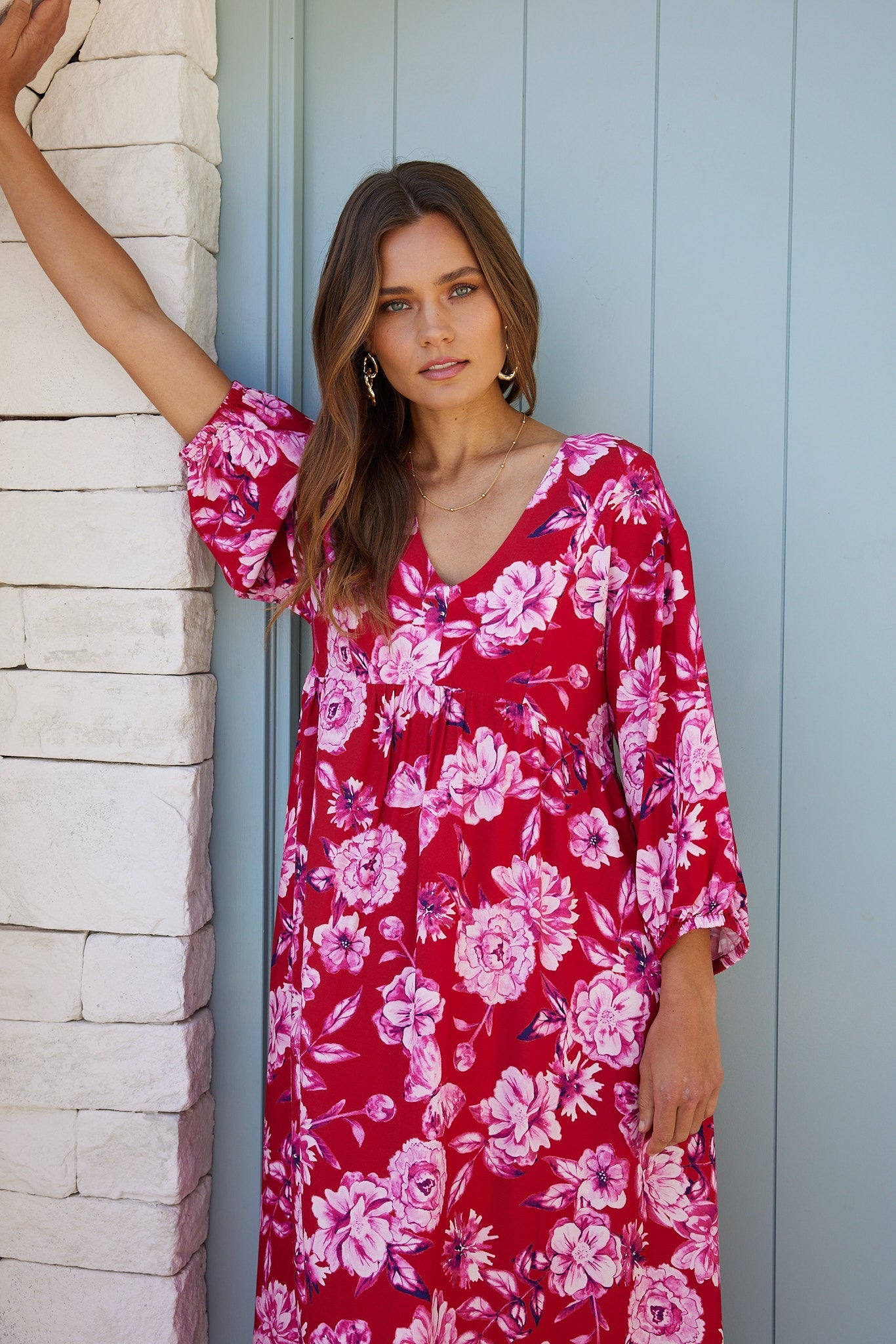 Samarra Red Floral Dress | Women's Floral Maxi Dress