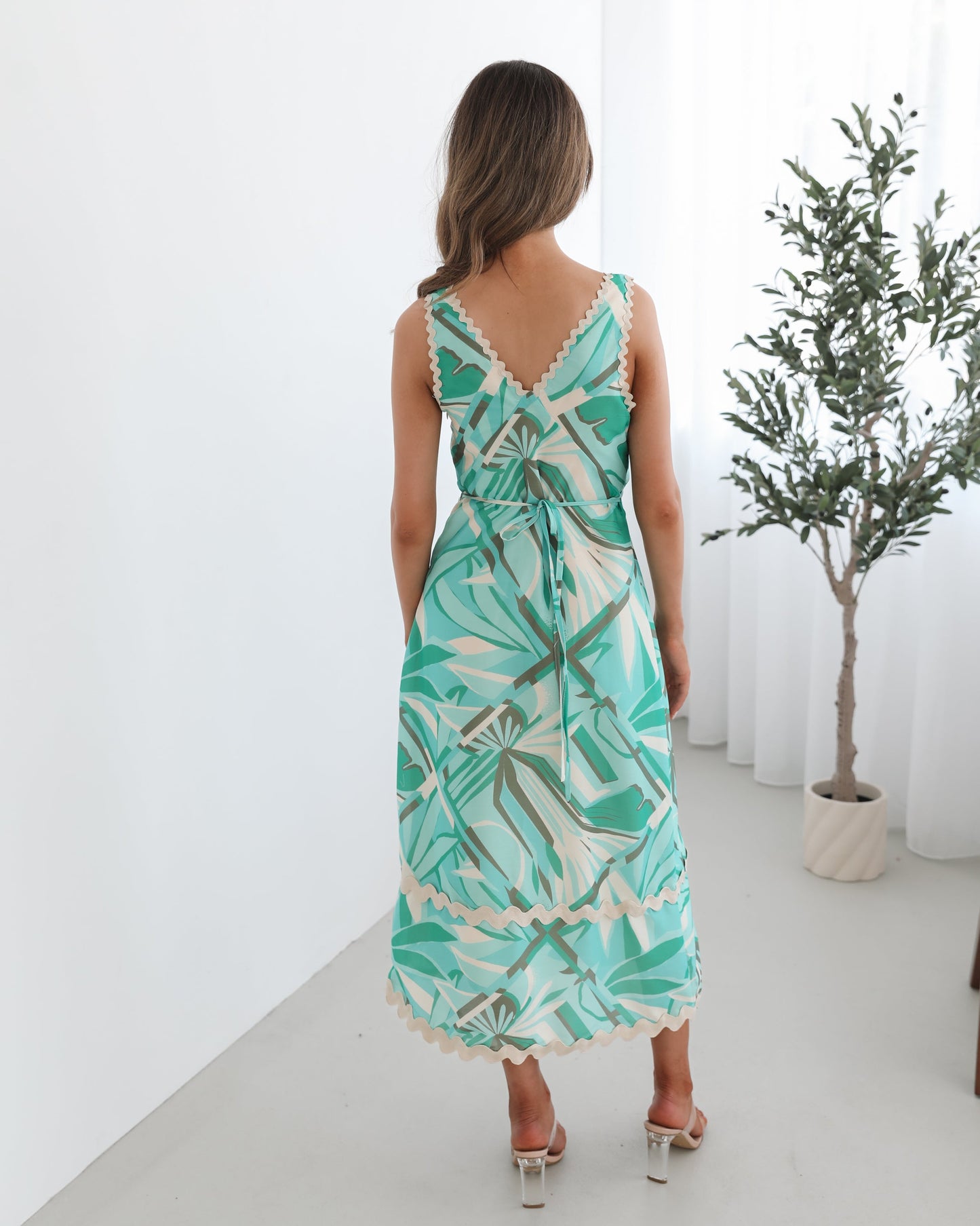 Sariyah Green Print Dress | Women's Printed Maxi Dress