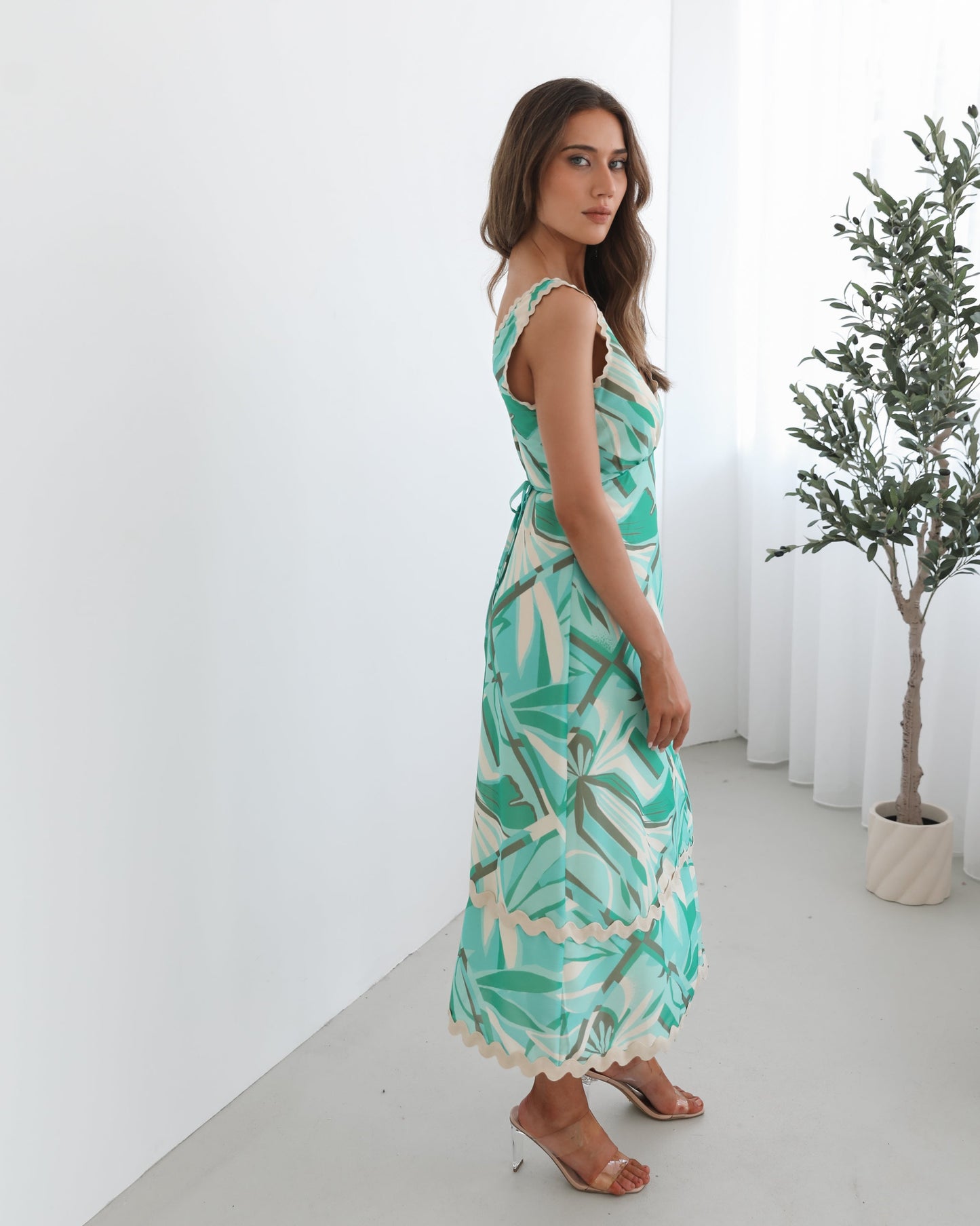 Sariyah Green Print Dress | Women's Printed Maxi Dress