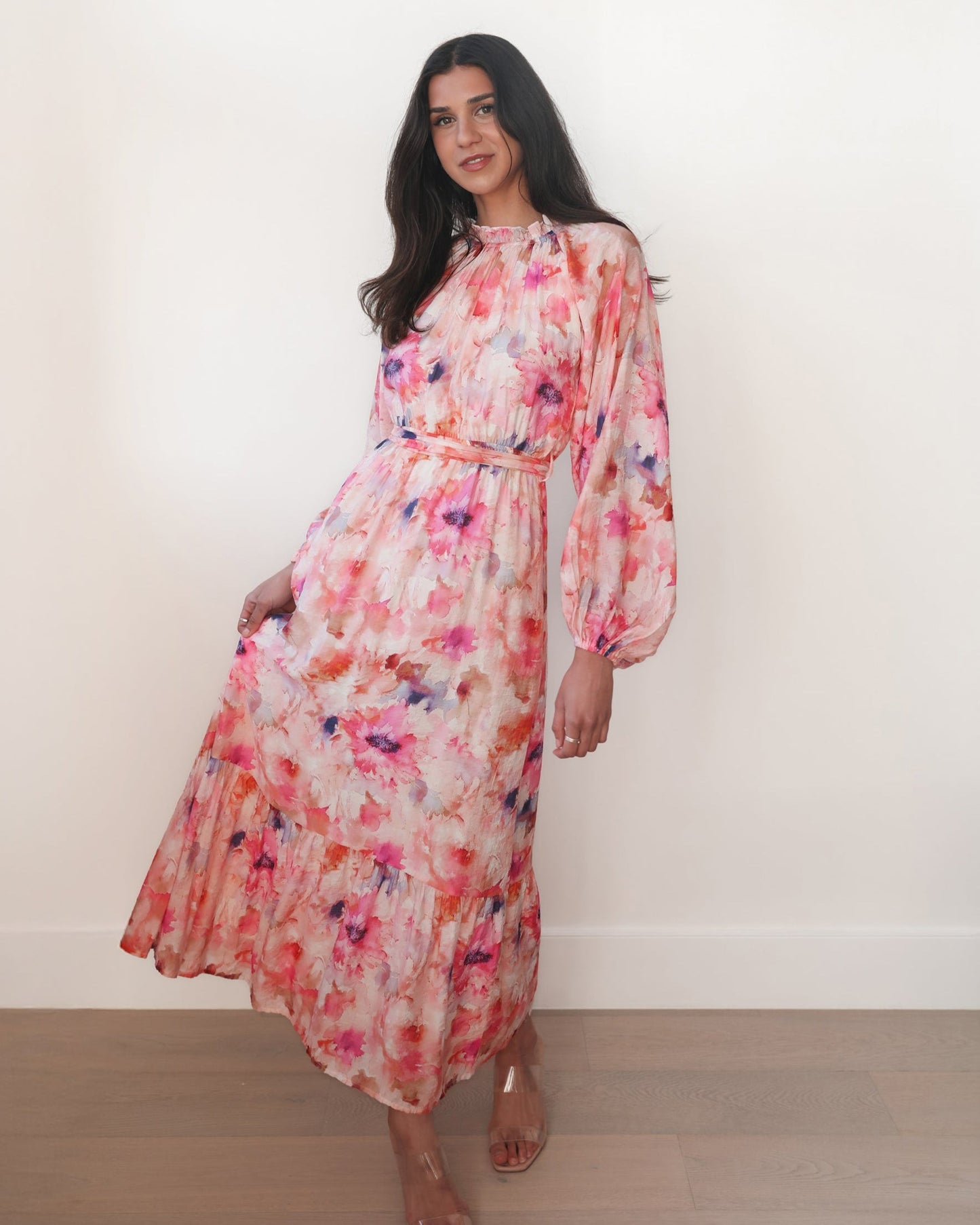 Sereline Pink Floral Dress | Women's Floral Maxi Dress