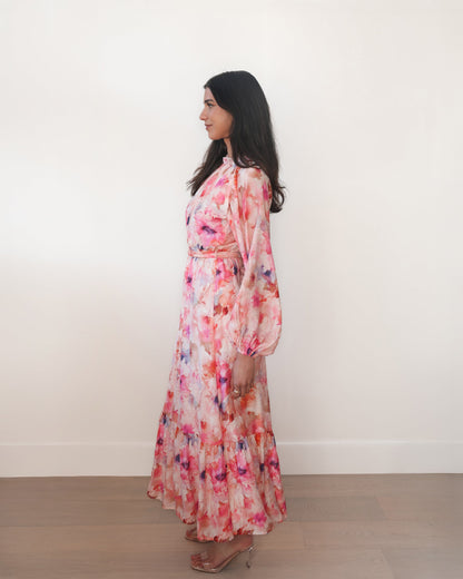 Sereline Pink Floral Dress | Women's Floral Maxi Dress