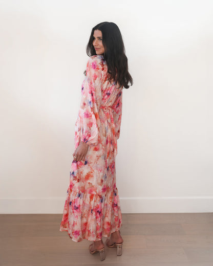 Sereline Pink Floral Dress | Women's Floral Maxi Dress