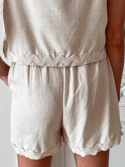 Solara Oat Shorts | Women's Linen Blend Shorts