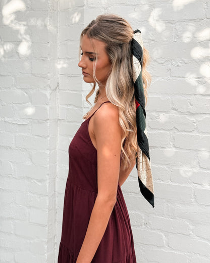 Sonya Dress - Bordeaux | Women's Linen Midi Dress