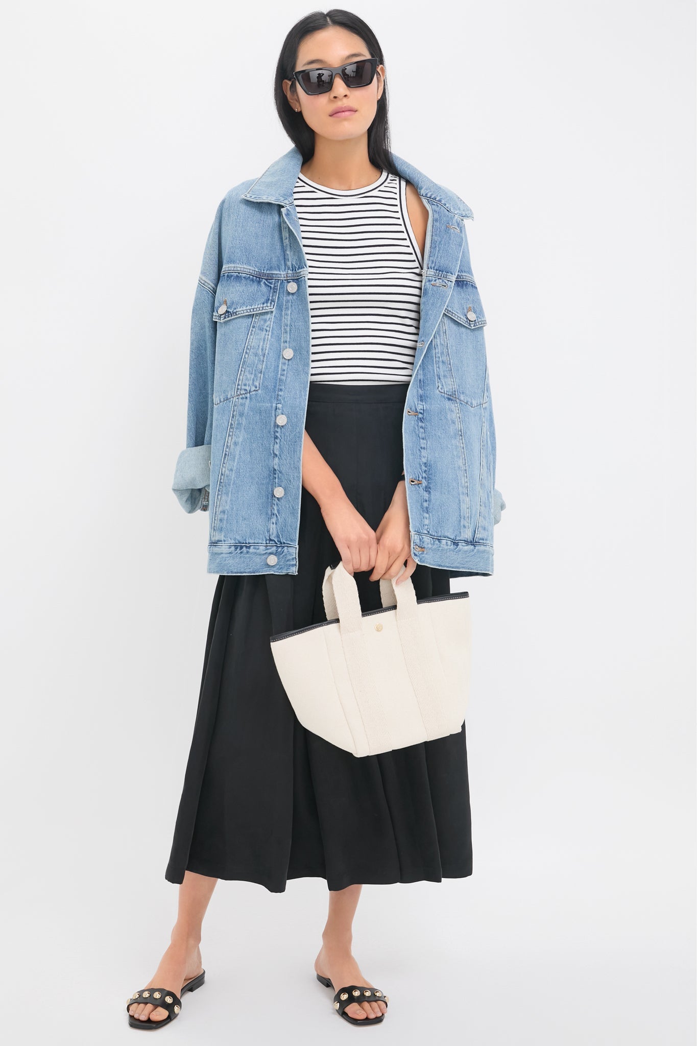 Black Atelier Pleated Maxi Skirt