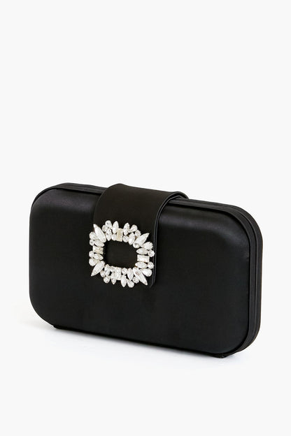 Black Emmy Crystal Trim Clutch