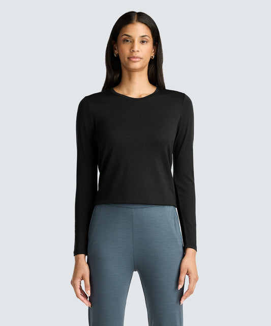 Women's Petite Long Sleeve Merino Crew