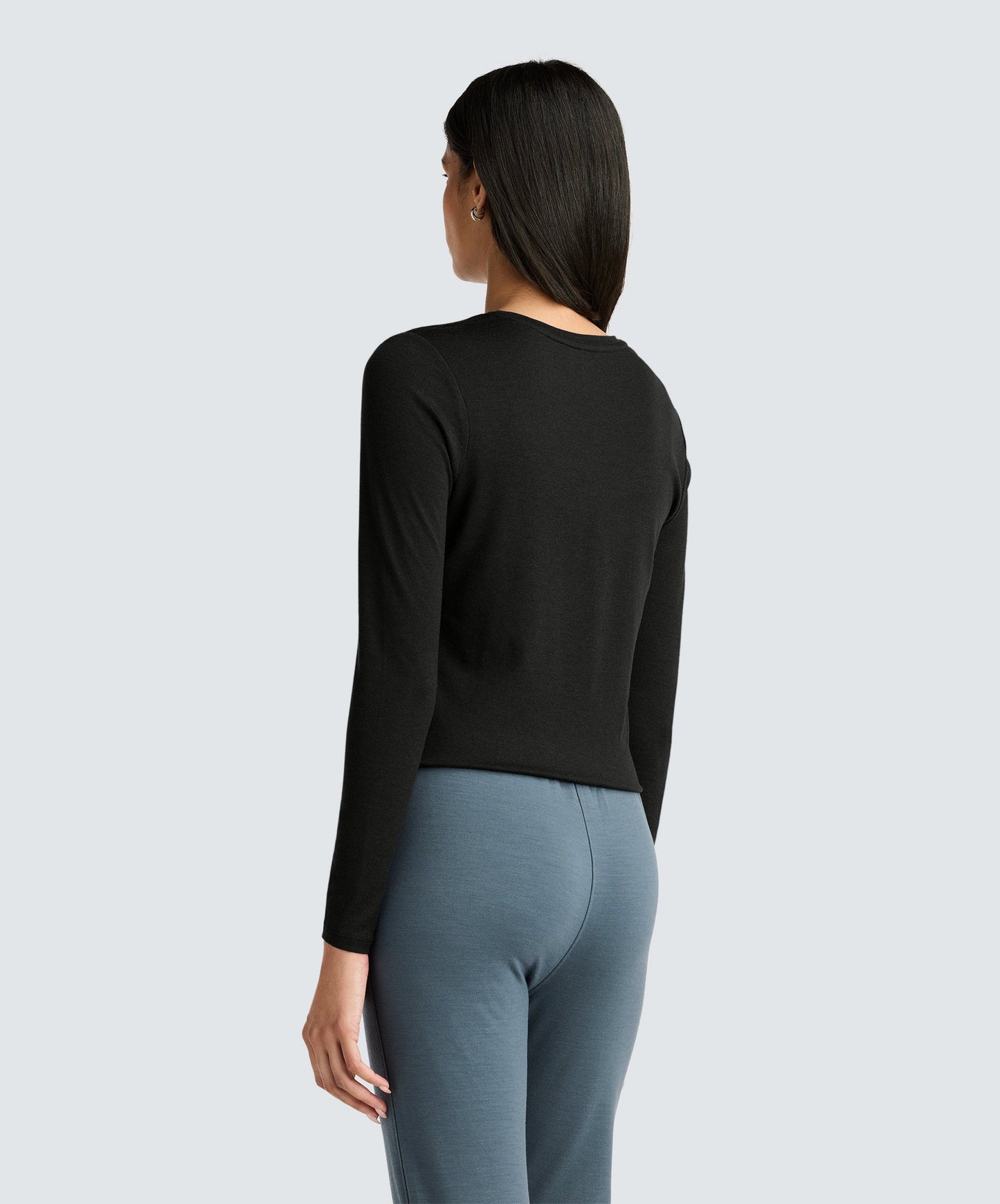 Women's Petite Long Sleeve Merino Crew