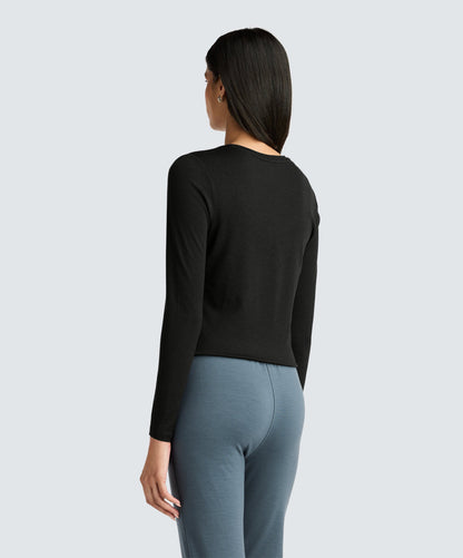 Women's Petite Long Sleeve Merino Crew