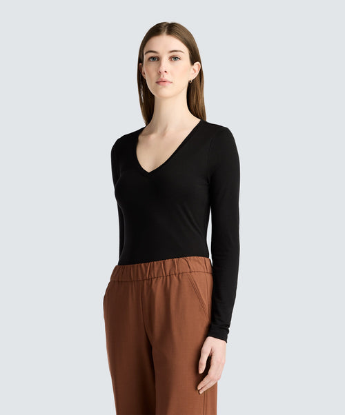 Women's Slim Merino Long Sleeve V-Neck