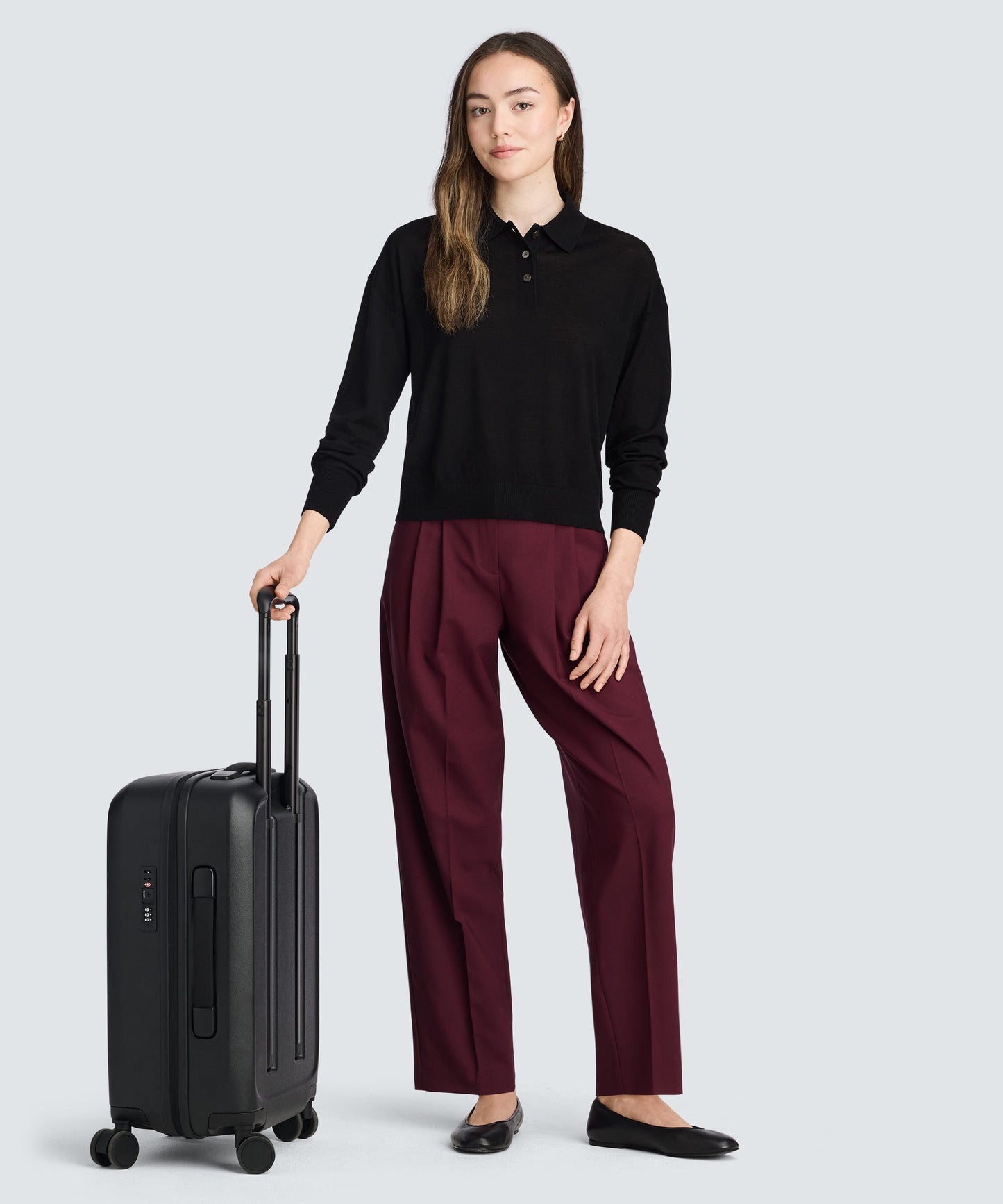 Women’s Long Sleeve Fine Knit Polo