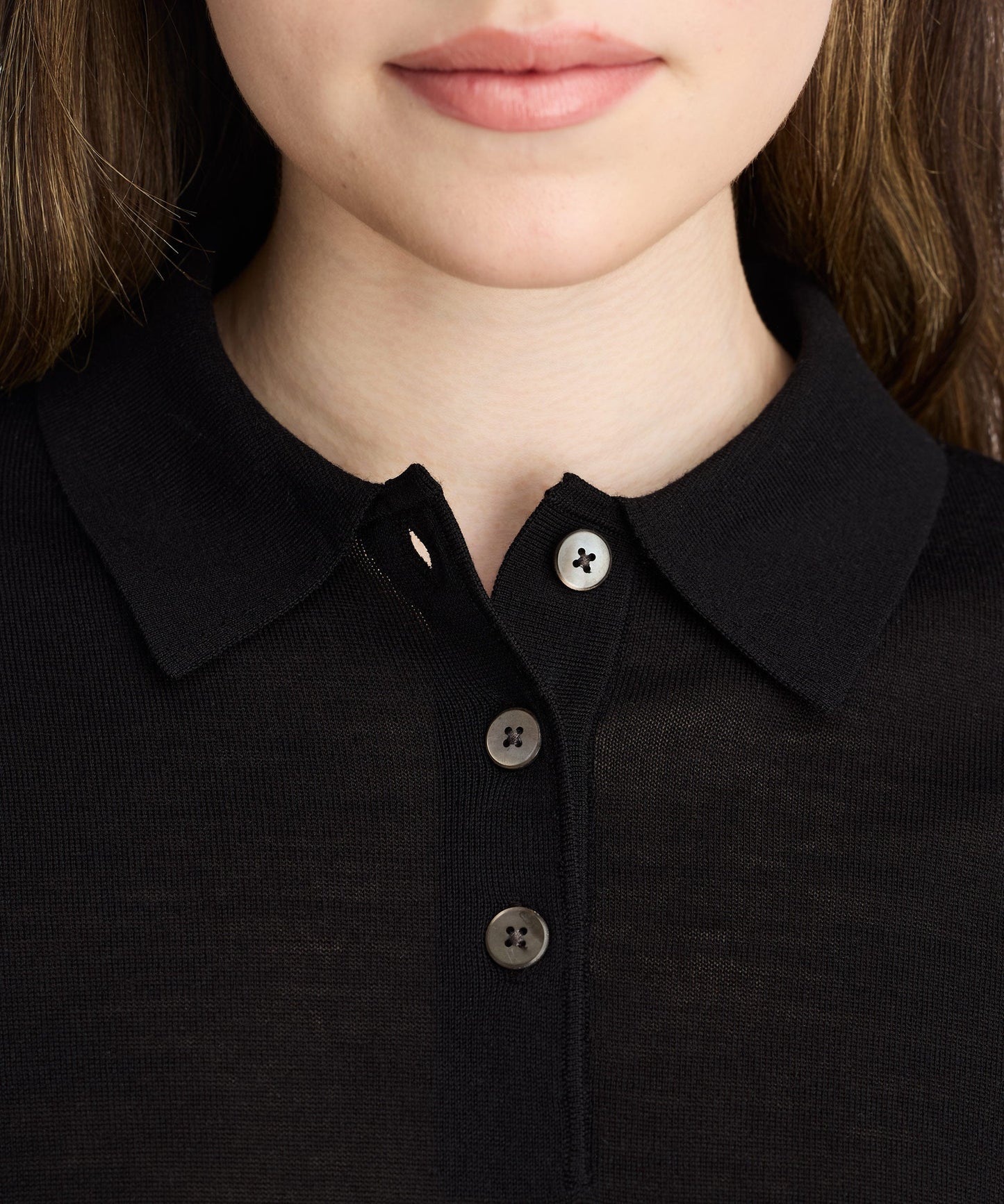 Women’s Long Sleeve Fine Knit Polo