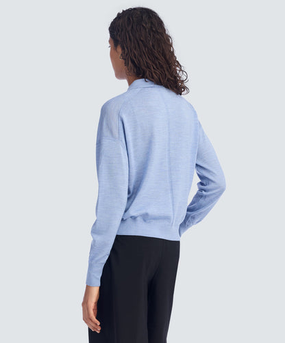Women’s Long Sleeve Fine Knit Polo