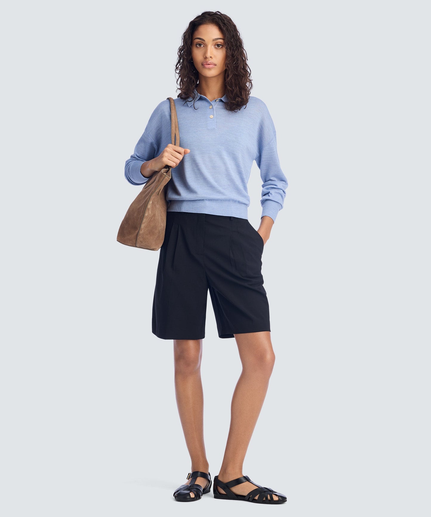 Women’s Long Sleeve Fine Knit Polo