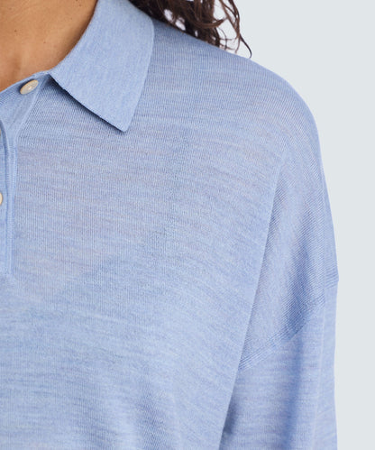 Women’s Long Sleeve Fine Knit Polo