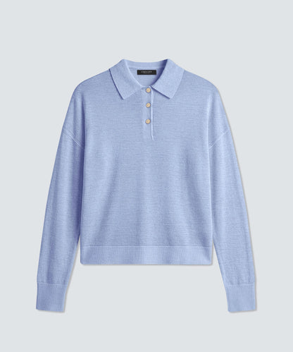 Women’s Long Sleeve Fine Knit Polo