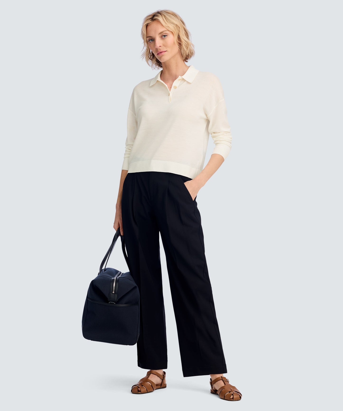 Women’s Long Sleeve Fine Knit Polo