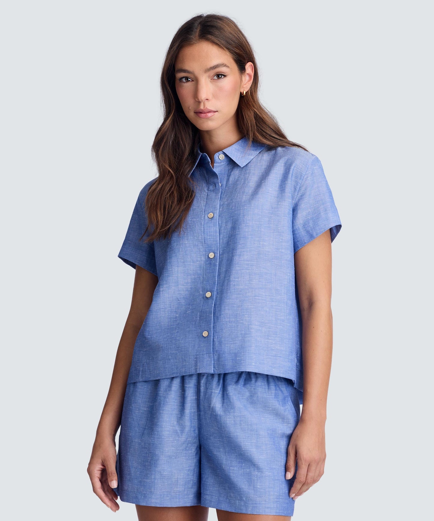 Women’s Merino Linen Short Sleeve Shirt