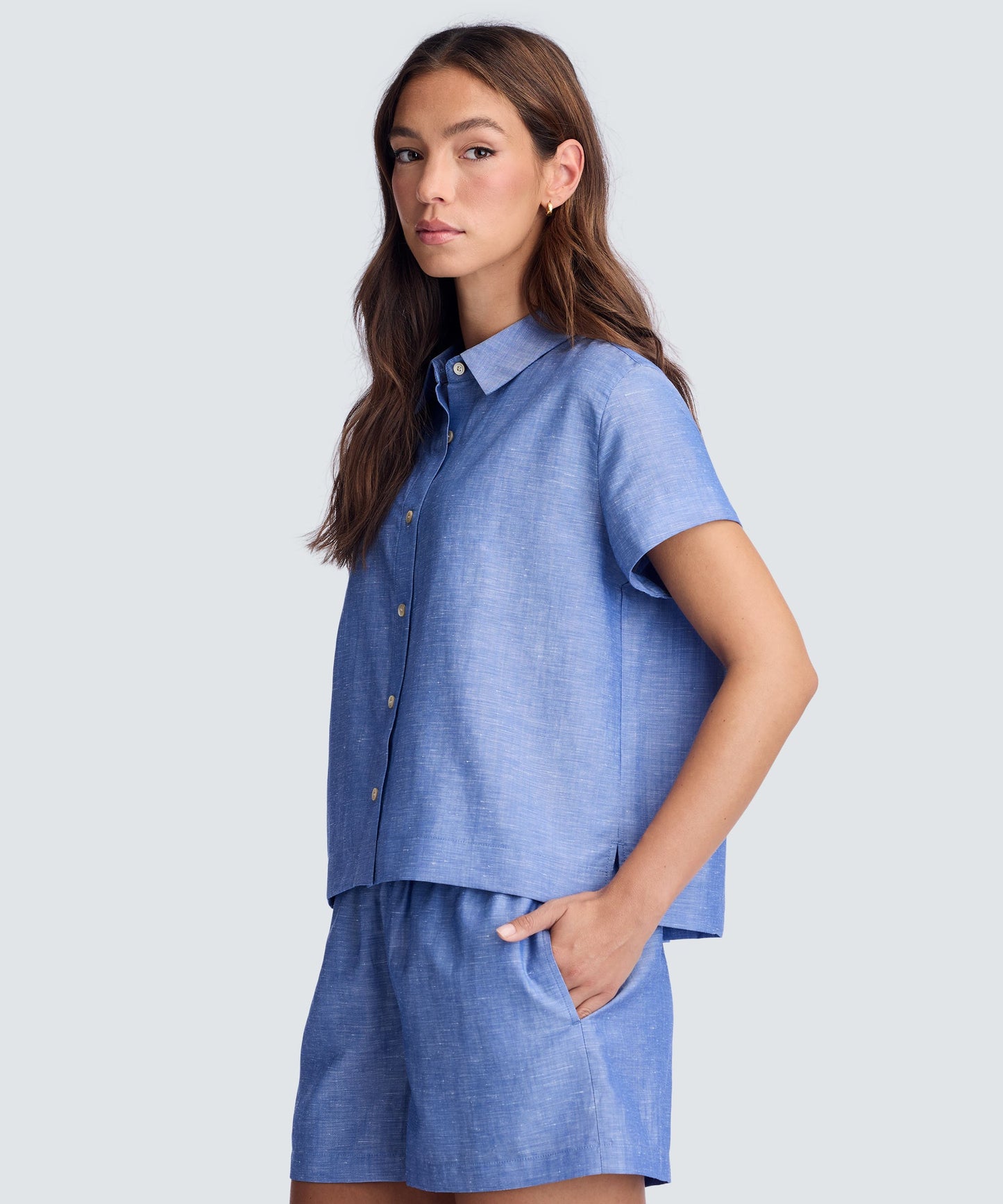 Women’s Merino Linen Short Sleeve Shirt