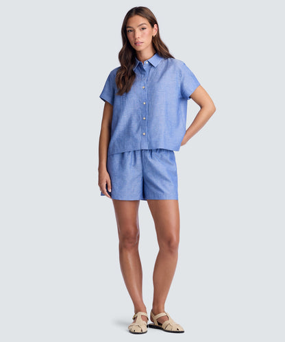 Women’s Merino Linen Short Sleeve Shirt
