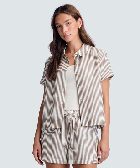 Women’s Merino Linen Short Sleeve Shirt