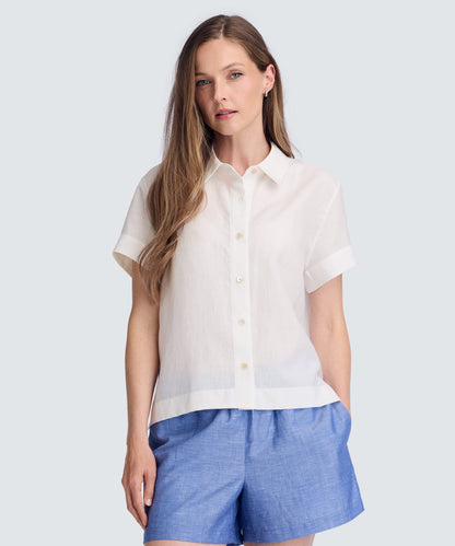 Women’s Merino Linen Short Sleeve Shirt