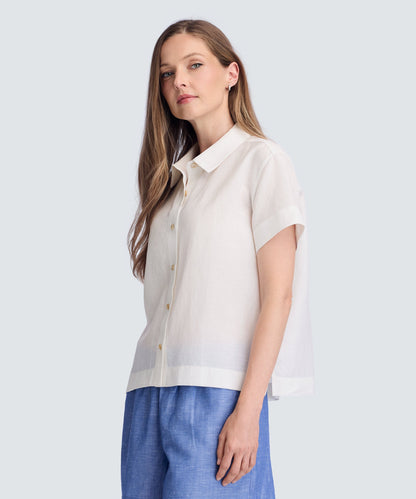 Women’s Merino Linen Short Sleeve Shirt